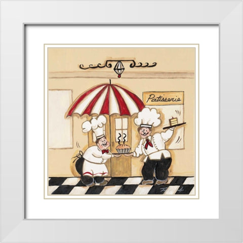 Patisserie White Modern Wood Framed Art Print with Double Matting by Alldredge, Joy