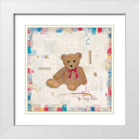 My Teddy Bear White Modern Wood Framed Art Print with Double Matting by Pope, Kate and Elizabeth
