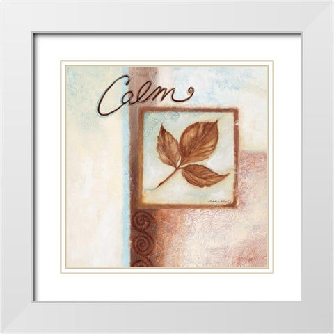 Calm White Modern Wood Framed Art Print with Double Matting by Woods, Maria