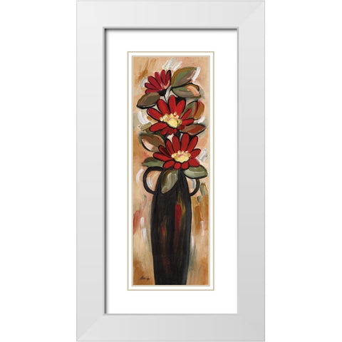 Summer Daisies I White Modern Wood Framed Art Print with Double Matting by Alldredge, Joy