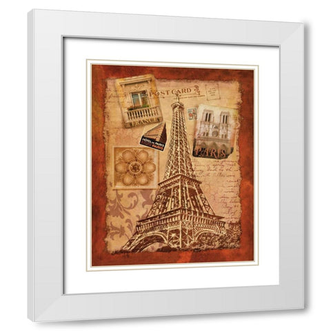 Memories of Paris White Modern Wood Framed Art Print with Double Matting by Knutsen, Conrad