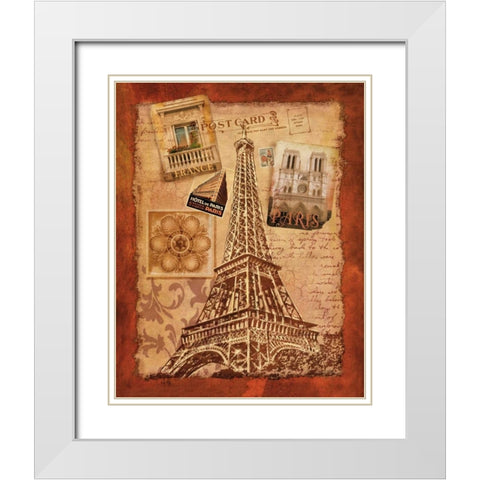 Memories of Paris White Modern Wood Framed Art Print with Double Matting by Knutsen, Conrad