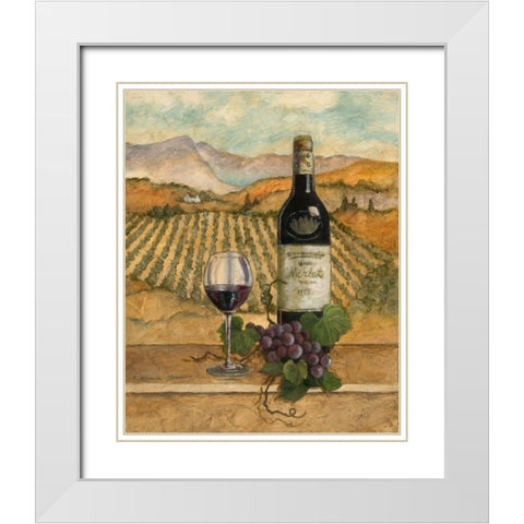 Merlot White Modern Wood Framed Art Print with Double Matting by Olson, Charlene
