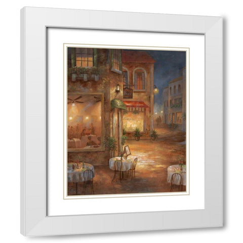 Cafe Marie White Modern Wood Framed Art Print with Double Matting by Nan