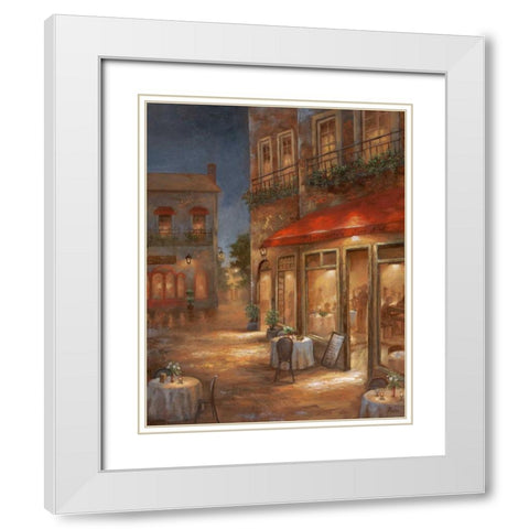 Cafe Marquerite White Modern Wood Framed Art Print with Double Matting by Nan