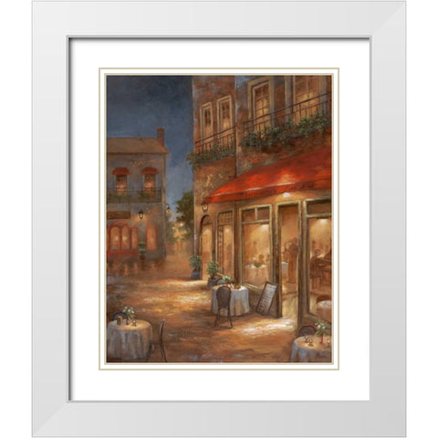 Cafe Marquerite White Modern Wood Framed Art Print with Double Matting by Nan