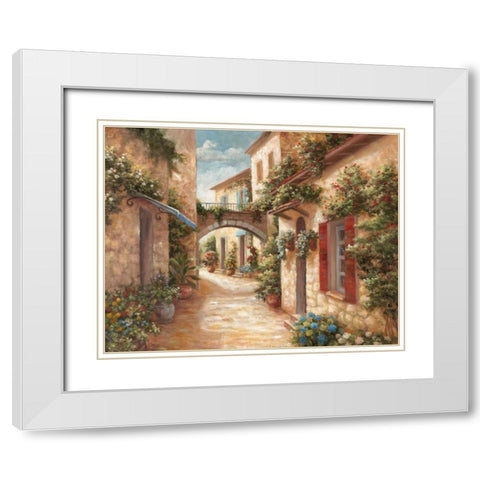 Italiano Villagio II White Modern Wood Framed Art Print with Double Matting by Nan