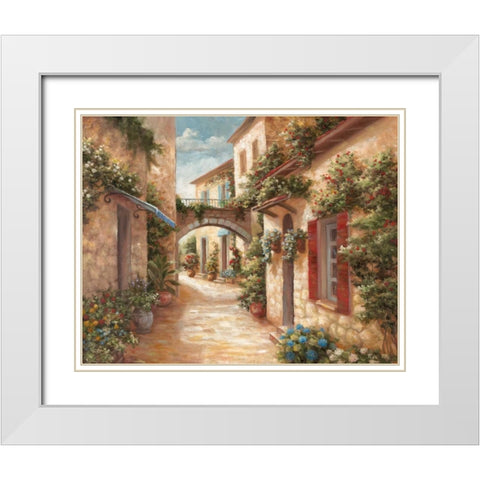 Italiano Villagio II White Modern Wood Framed Art Print with Double Matting by Nan