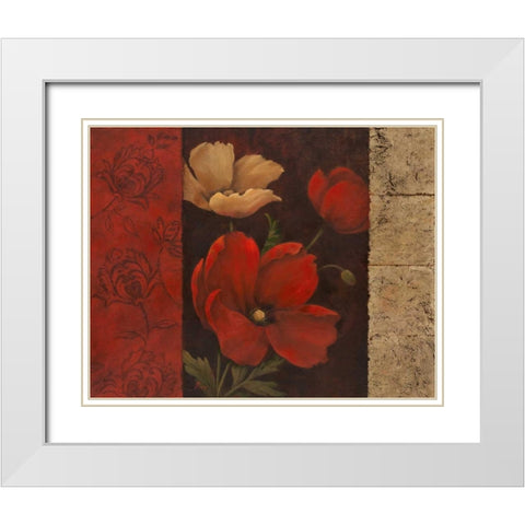 Garden Treasure I White Modern Wood Framed Art Print with Double Matting by Nan