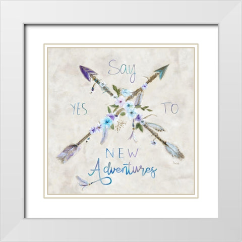 Boho Arrow White Modern Wood Framed Art Print with Double Matting by Dunlap, Marilyn