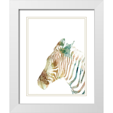 African Colors White Modern Wood Framed Art Print with Double Matting by Robinson, Carol