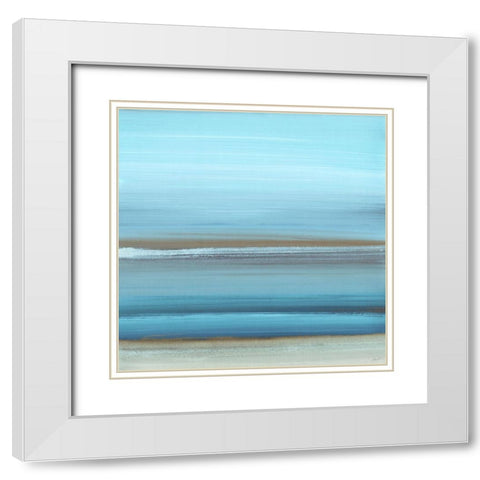 By the Sea I White Modern Wood Framed Art Print with Double Matting by Butler, John