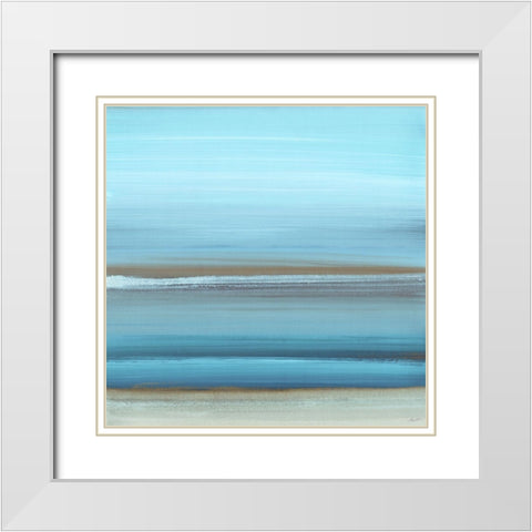 By the Sea I White Modern Wood Framed Art Print with Double Matting by Butler, John