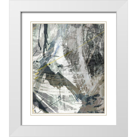 white Noise I White Modern Wood Framed Art Print with Double Matting by Butler, John