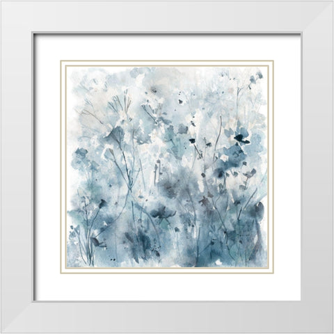 Misty Wildflower White Modern Wood Framed Art Print with Double Matting by Robinson, Carol