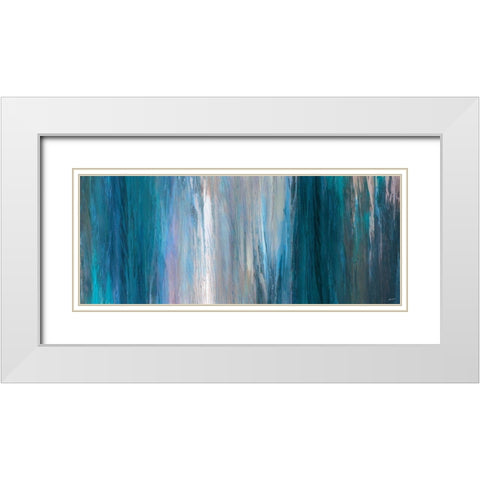 Falling Blue White Modern Wood Framed Art Print with Double Matting by Butler, John