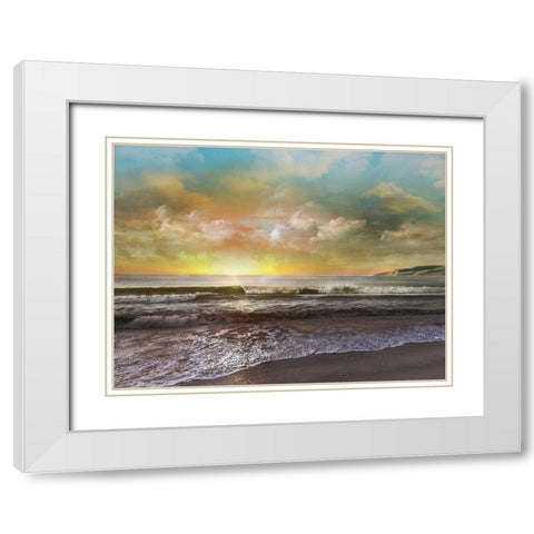 Dusk Embrace White Modern Wood Framed Art Print with Double Matting by Calascibetta, Mike