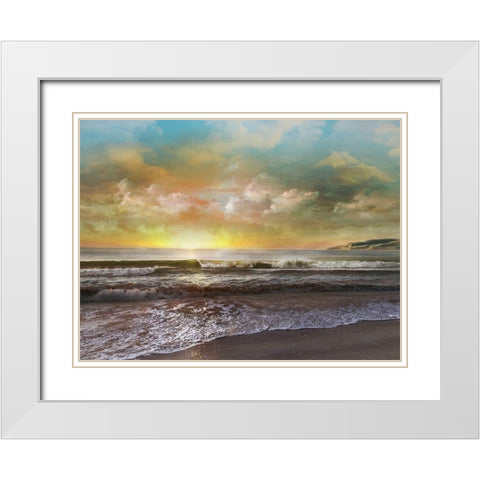 Dusk Embrace White Modern Wood Framed Art Print with Double Matting by Calascibetta, Mike