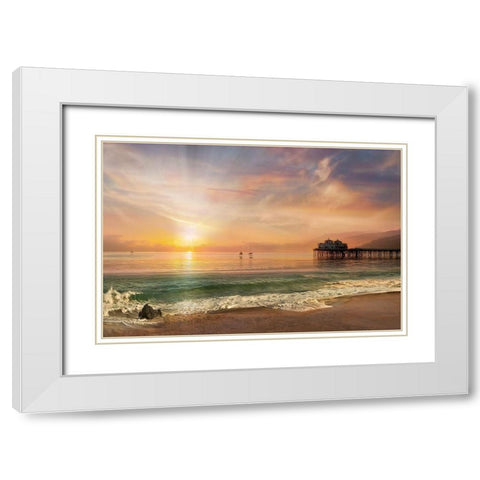A Days Sail White Modern Wood Framed Art Print with Double Matting by Calascibetta, Mike