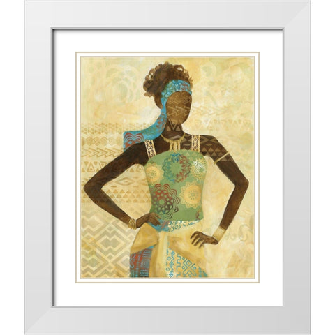 Tribal Vision White Modern Wood Framed Art Print with Double Matting by Nan