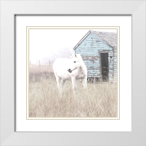 High Key Horse I White Modern Wood Framed Art Print with Double Matting by Robinson, Carol