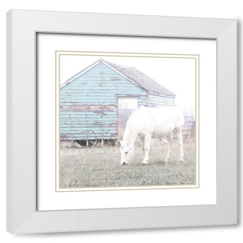 High Key Horse White Modern Wood Framed Art Print with Double Matting by Robinson, Carol