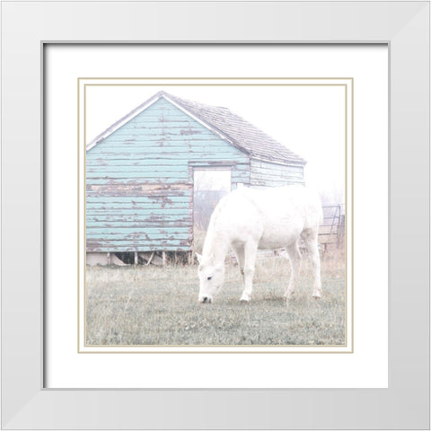 High Key Horse White Modern Wood Framed Art Print with Double Matting by Robinson, Carol