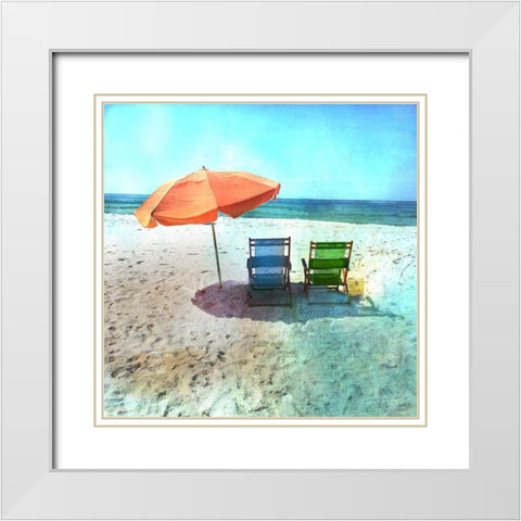 Color Tint Sea White Modern Wood Framed Art Print with Double Matting by Nan