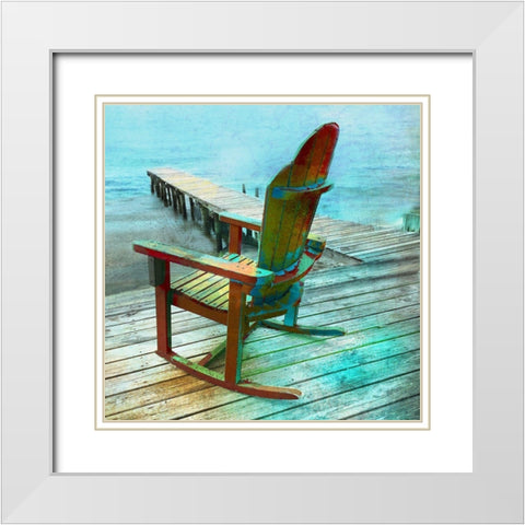 Color Tint Dock White Modern Wood Framed Art Print with Double Matting by Nan