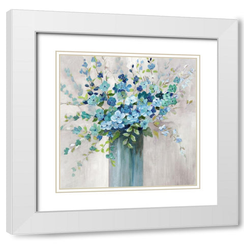 Sea Isle Wildflowers White Modern Wood Framed Art Print with Double Matting by Nan