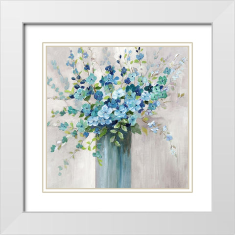 Sea Isle Wildflowers White Modern Wood Framed Art Print with Double Matting by Nan