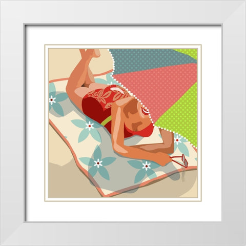 Beach Beauty II White Modern Wood Framed Art Print with Double Matting by Robinson, Carol