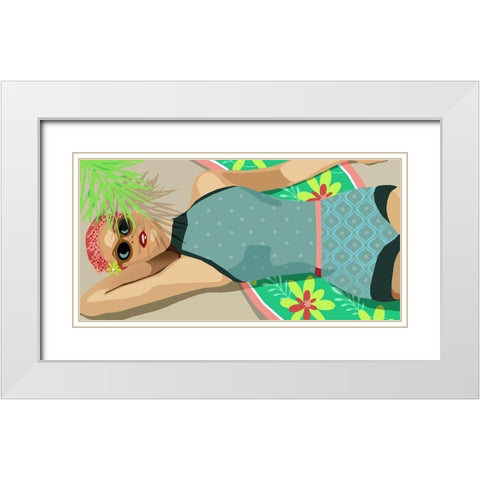 Beach Beauty III White Modern Wood Framed Art Print with Double Matting by Robinson, Carol
