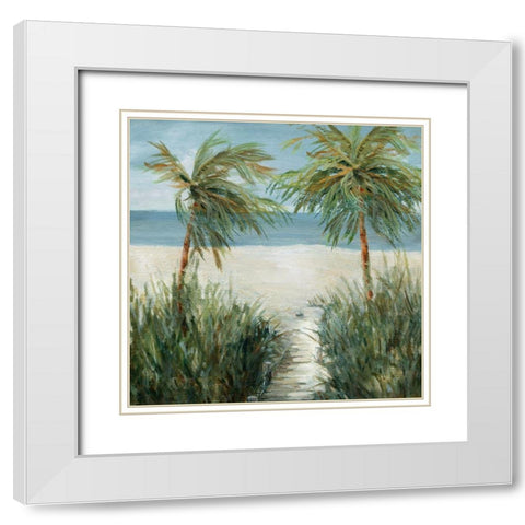 Sandy Beachwalk White Modern Wood Framed Art Print with Double Matting by Robinson, Carol