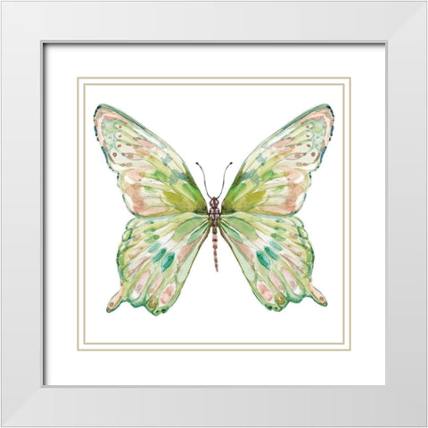 Soft Wings I White Modern Wood Framed Art Print with Double Matting by Robinson, Carol