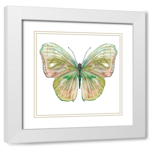 Soft Wings II White Modern Wood Framed Art Print with Double Matting by Robinson, Carol