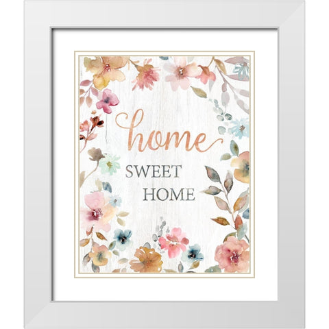 Home Sweet Home White Modern Wood Framed Art Print with Double Matting by Robinson, Carol