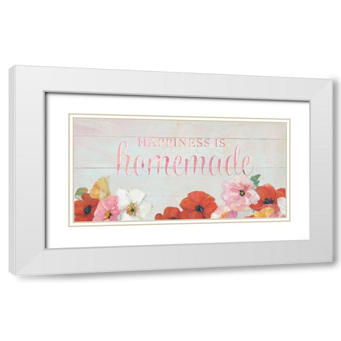 Happiness is White Modern Wood Framed Art Print with Double Matting by Swatland, Sally