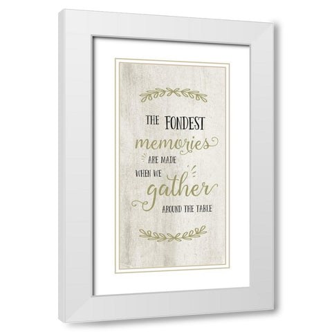 Memories White Modern Wood Framed Art Print with Double Matting by CAD Designs