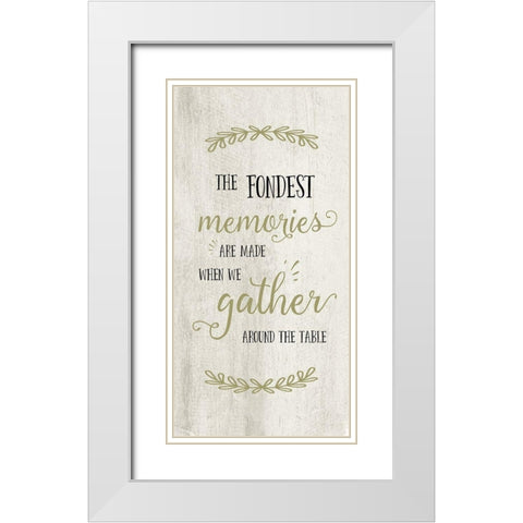 Memories White Modern Wood Framed Art Print with Double Matting by CAD Designs