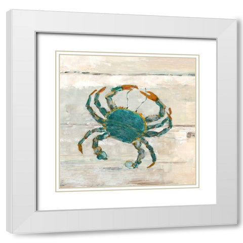 Wake Up Crabby White Modern Wood Framed Art Print with Double Matting by Swatland, Sally