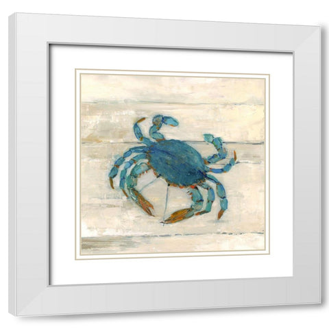 Wake Up Crabby White Modern Wood Framed Art Print with Double Matting by Swatland, Sally
