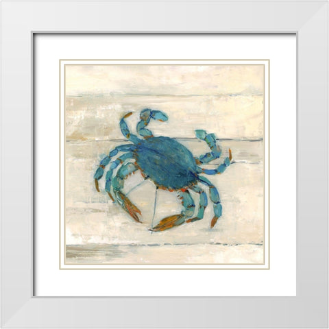 Wake Up Crabby White Modern Wood Framed Art Print with Double Matting by Swatland, Sally