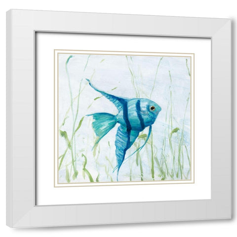 Reef Encounter White Modern Wood Framed Art Print with Double Matting by Swatland, Sally