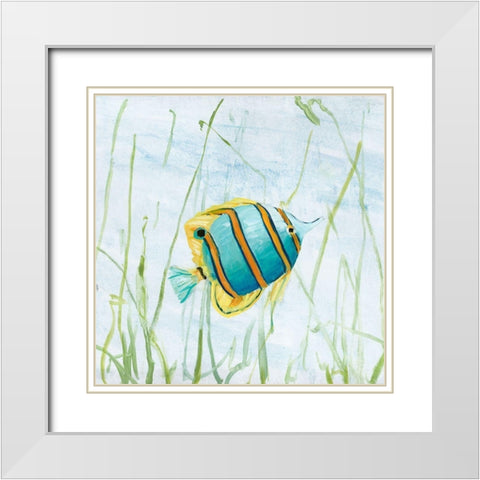 Reef Encounter White Modern Wood Framed Art Print with Double Matting by Swatland, Sally