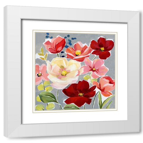 Modern Garden I White Modern Wood Framed Art Print with Double Matting by Nan