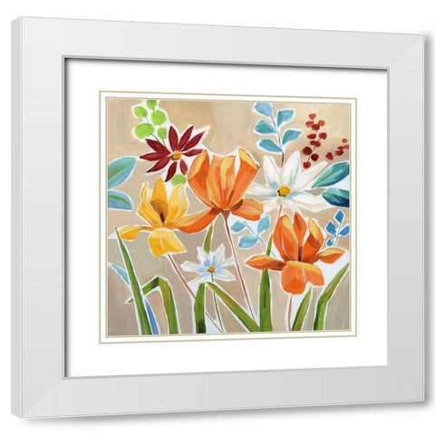 Modern Garden III White Modern Wood Framed Art Print with Double Matting by Nan