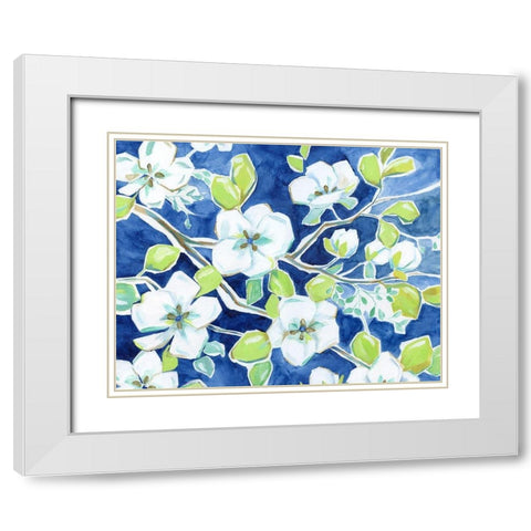 Modern Garden V White Modern Wood Framed Art Print with Double Matting by Nan