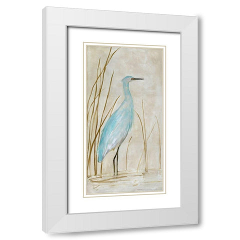 Soft Egret I White Modern Wood Framed Art Print with Double Matting by Swatland, Sally