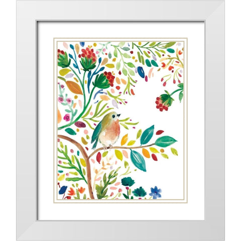 Morning Song I White Modern Wood Framed Art Print with Double Matting by Robinson, Carol